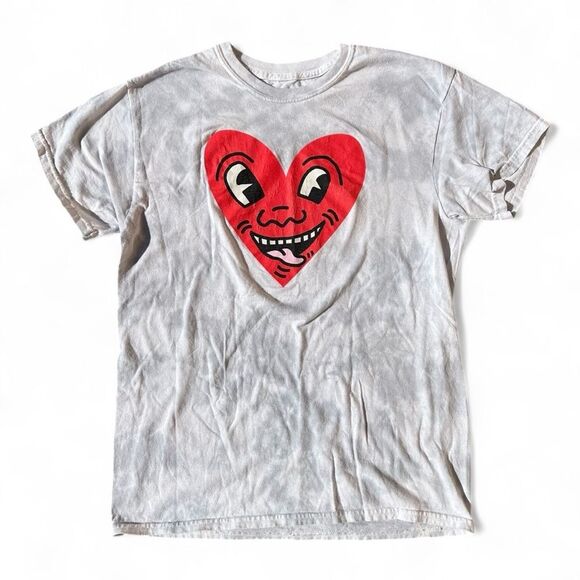 Keith Haring Tie-Dye Heart Graphic Tee Size S - Picture 1 of 4